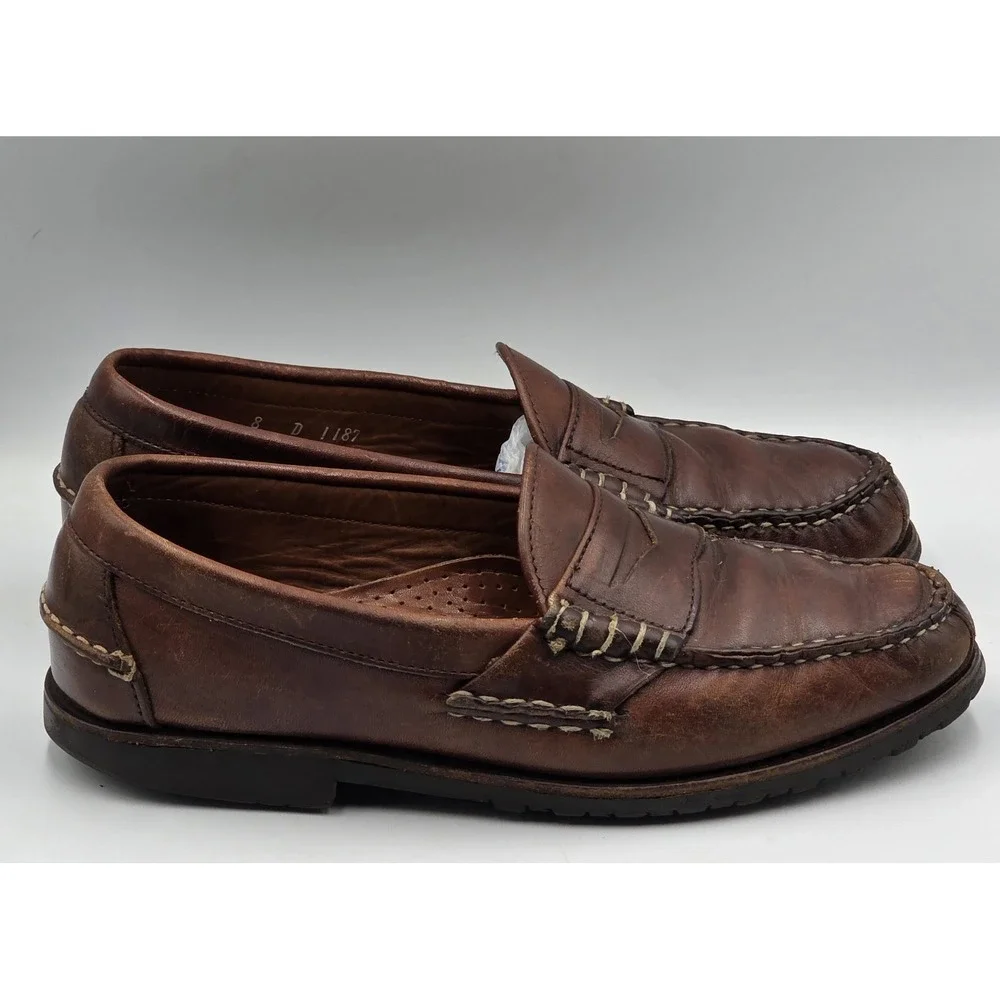 Allen Edmonds Nashua Tassel Loafers 1187 Mens 8 D Brown Leather Made in USA